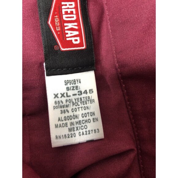 Red Kap Men Size XXL Burgundy Long Sleeves Button Down Shirt w/ Pocket - Picture 5 of 5